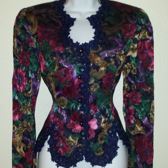 Nah Nah Tops - Nah Nah Collection Purple Floral Pattern Blazer